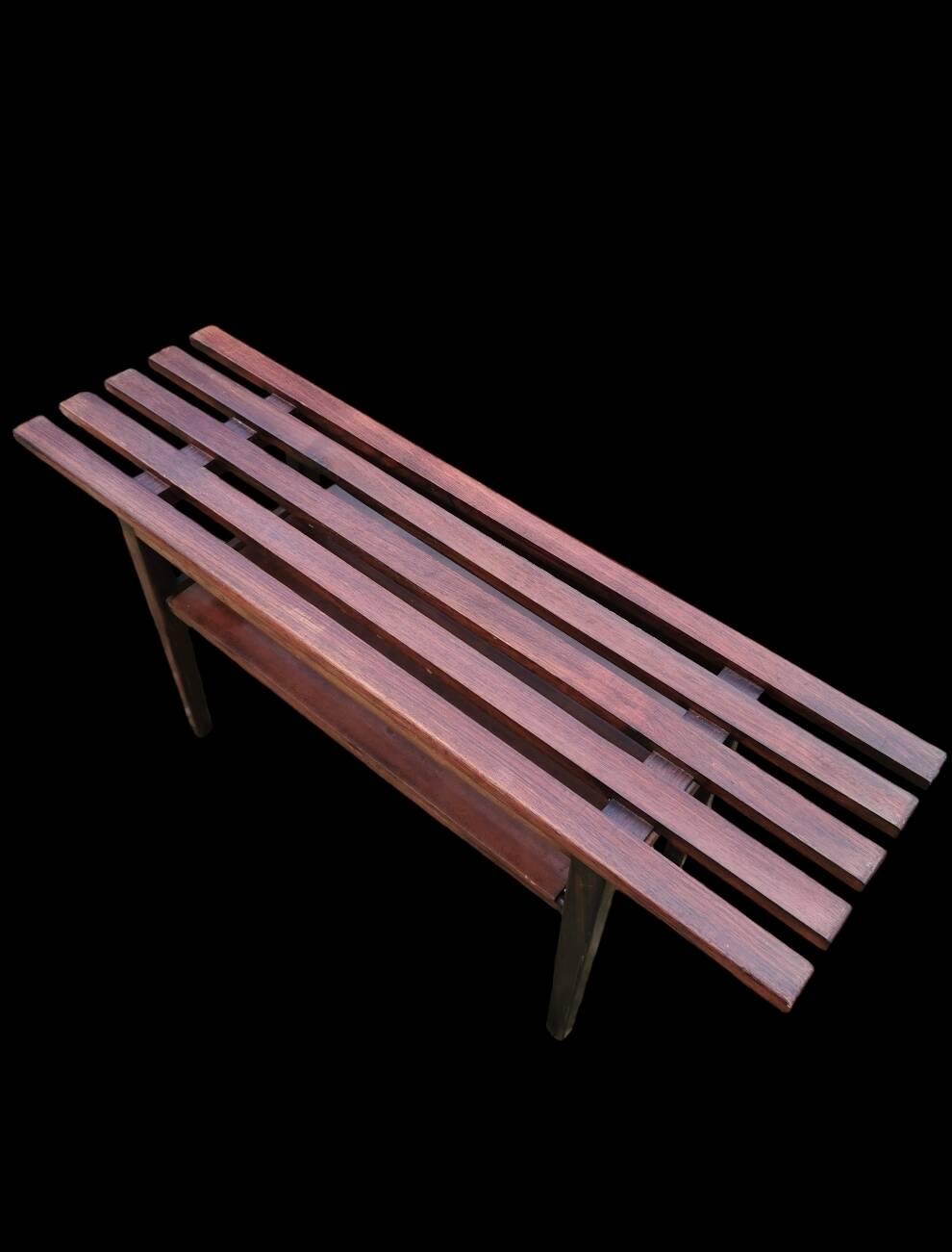 Large slatted bench