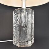 Lampe de table structurée en cristal massif du milieu du siècle par Willem Heesen pour Royal Leerdam