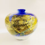 Murano glass vase with gold leaf inclusion, 12 cm, Italy