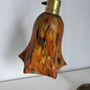 Vintage 1900 Clichy glass paste lamp, brass workshop desk - 60 cm