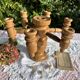 Vintage Scandinavian Candle Holder in Natural Wood, 60s Design - 7 Candles