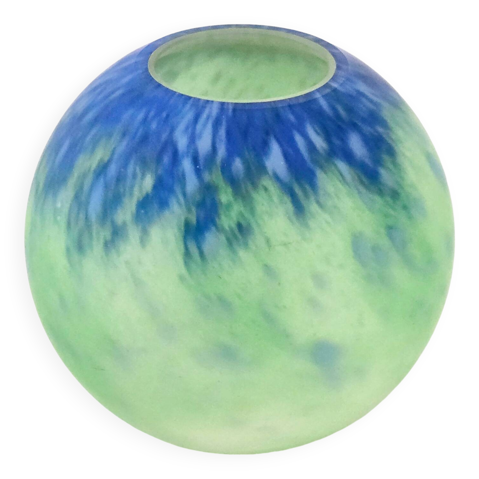 Vase vintage en verre marmoréen