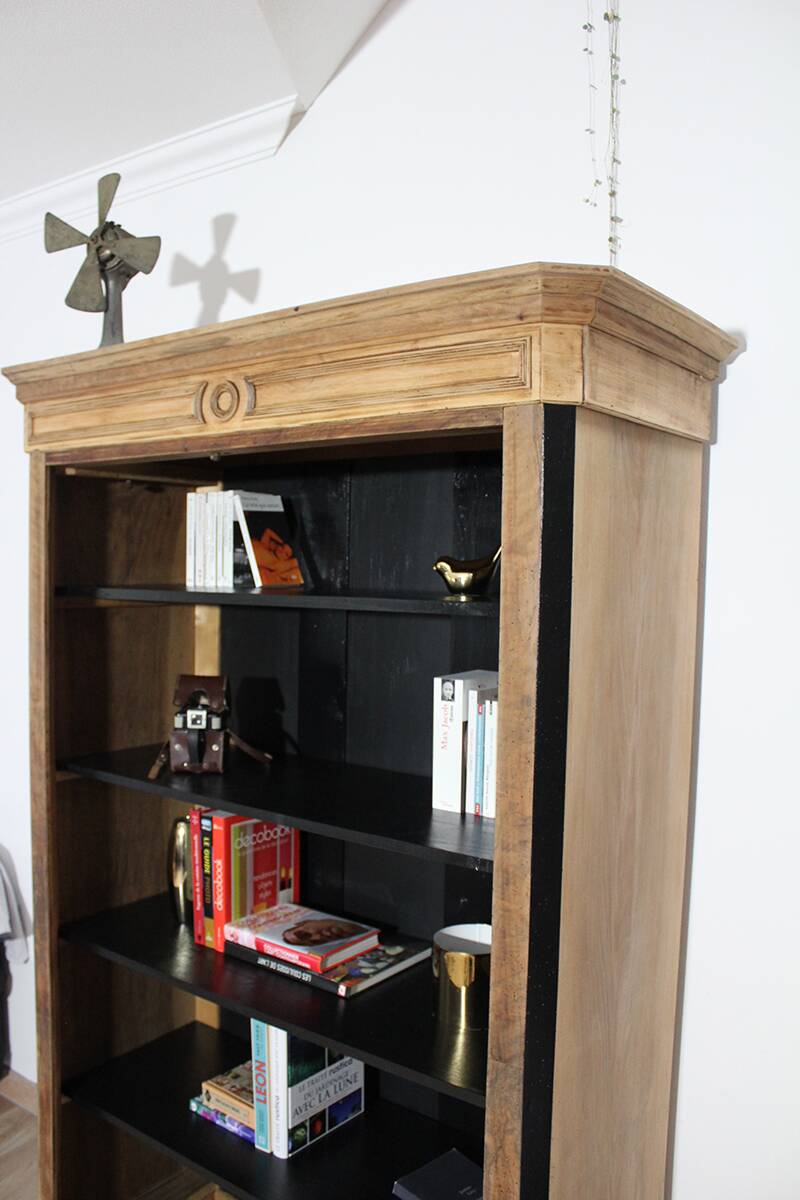 Renovated antique solid wood furniture – bookshelf / entrance wardrobe