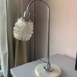 Vintage 70s chrome and marble lamp