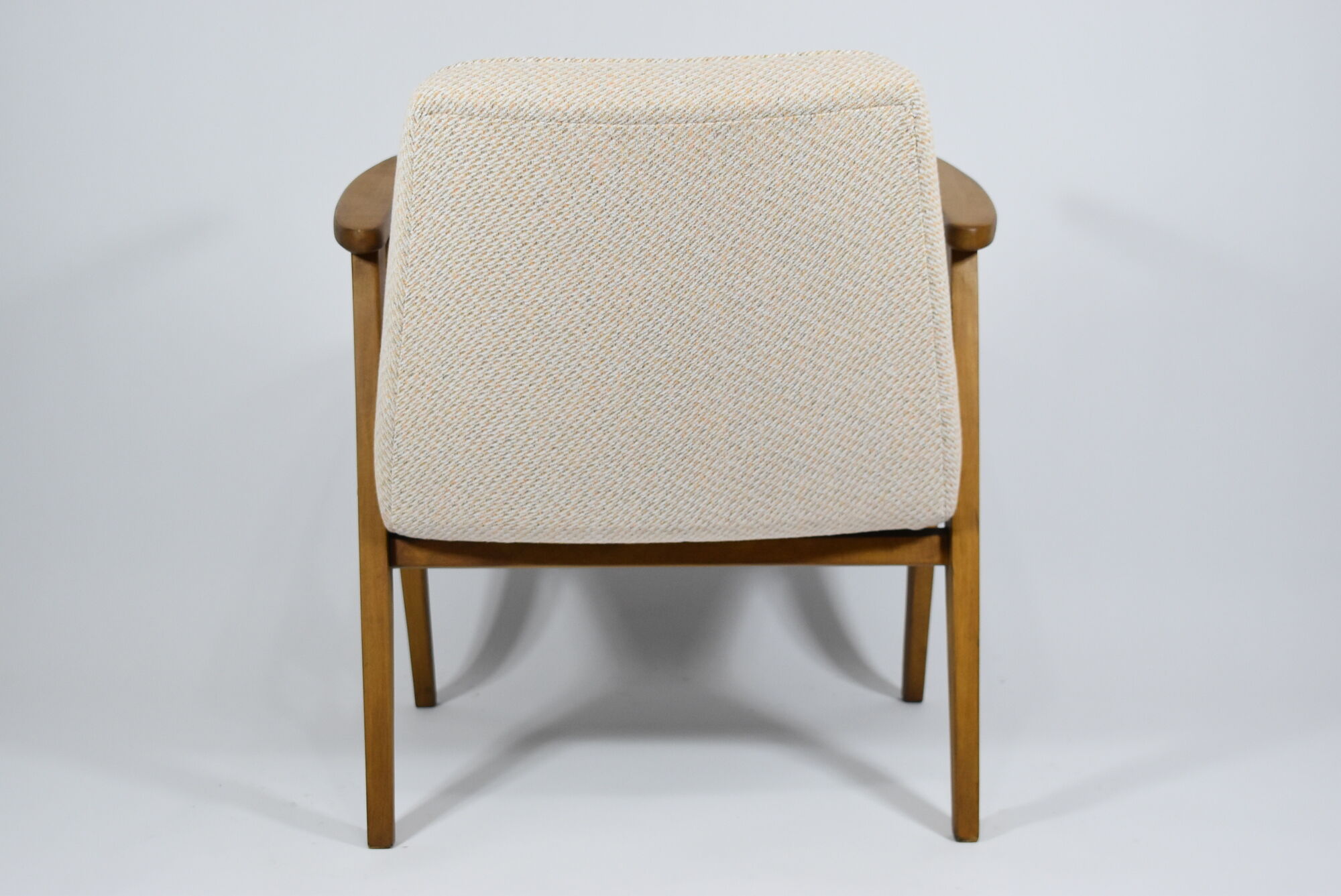 Classic Vintage armchair,  model 366, 1960s, cream fabric, teak wood