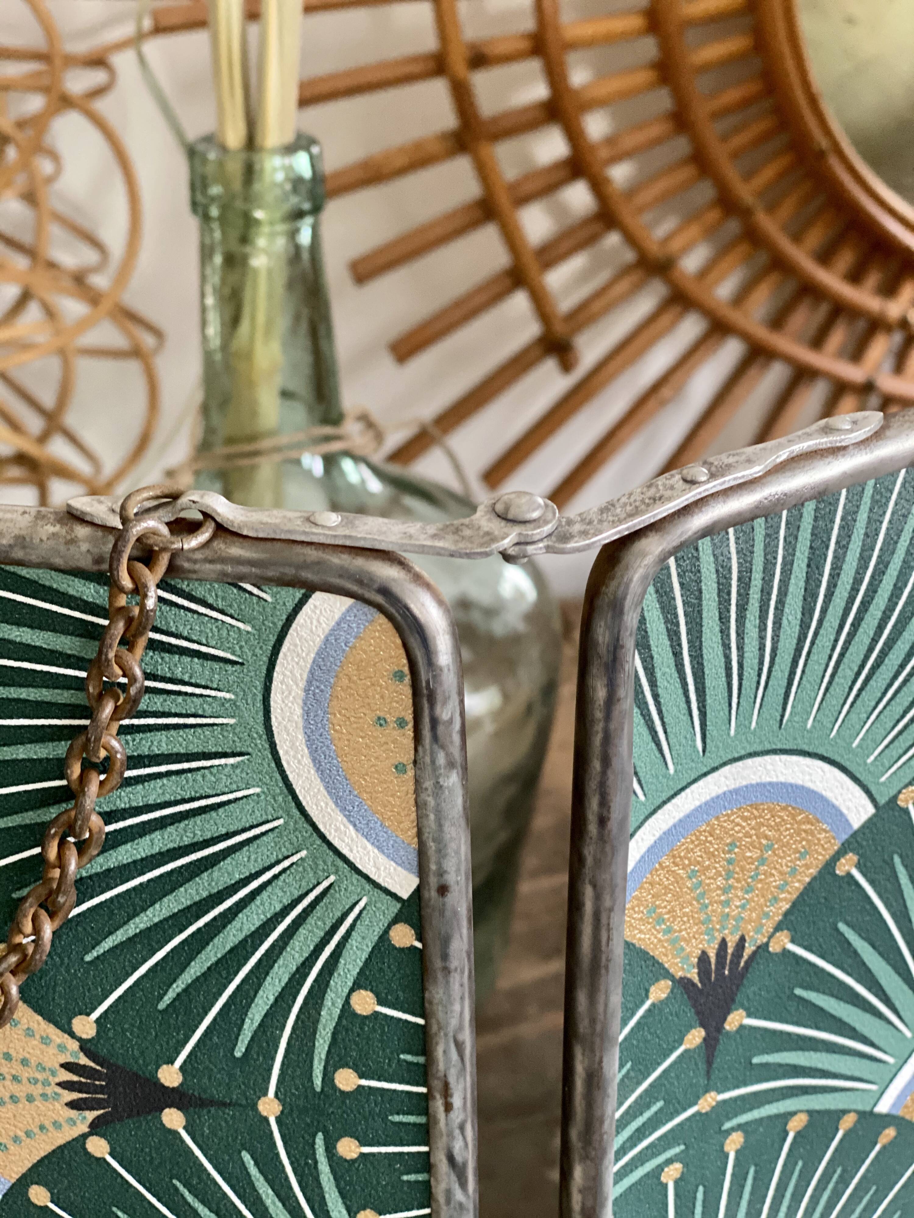 Vintage triptych barber mirror