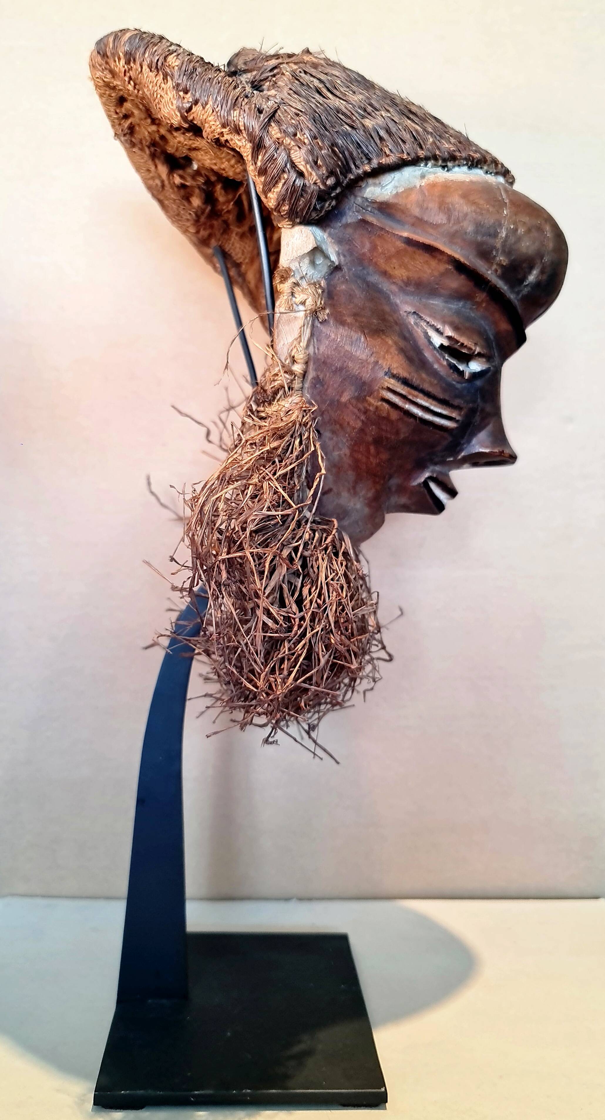 “mbuya” mask, pende, democratic republic of congo. wood, pigments,