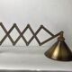 Midcentury wood and brass scissor wall lamp, Dutch 1960s