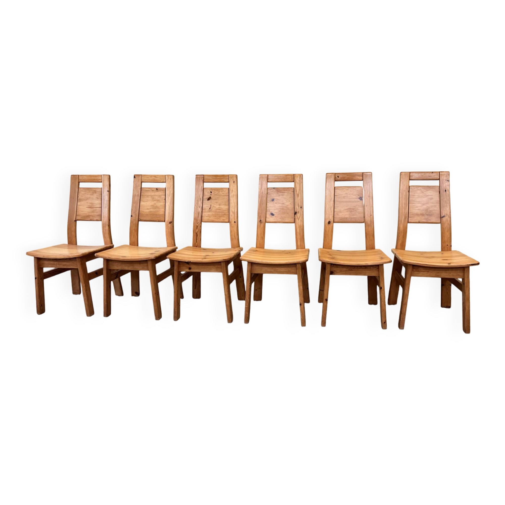 Set of six vintage pine chairs by Tapiovaara