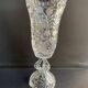 Polished and frosted molded crystal vase – Mid-20th century