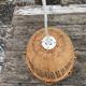 Suspension in rattan and vintage wicker bell shape