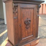 Wall-mounted or freestanding accent furniture, carved solid wood, chalet decor...