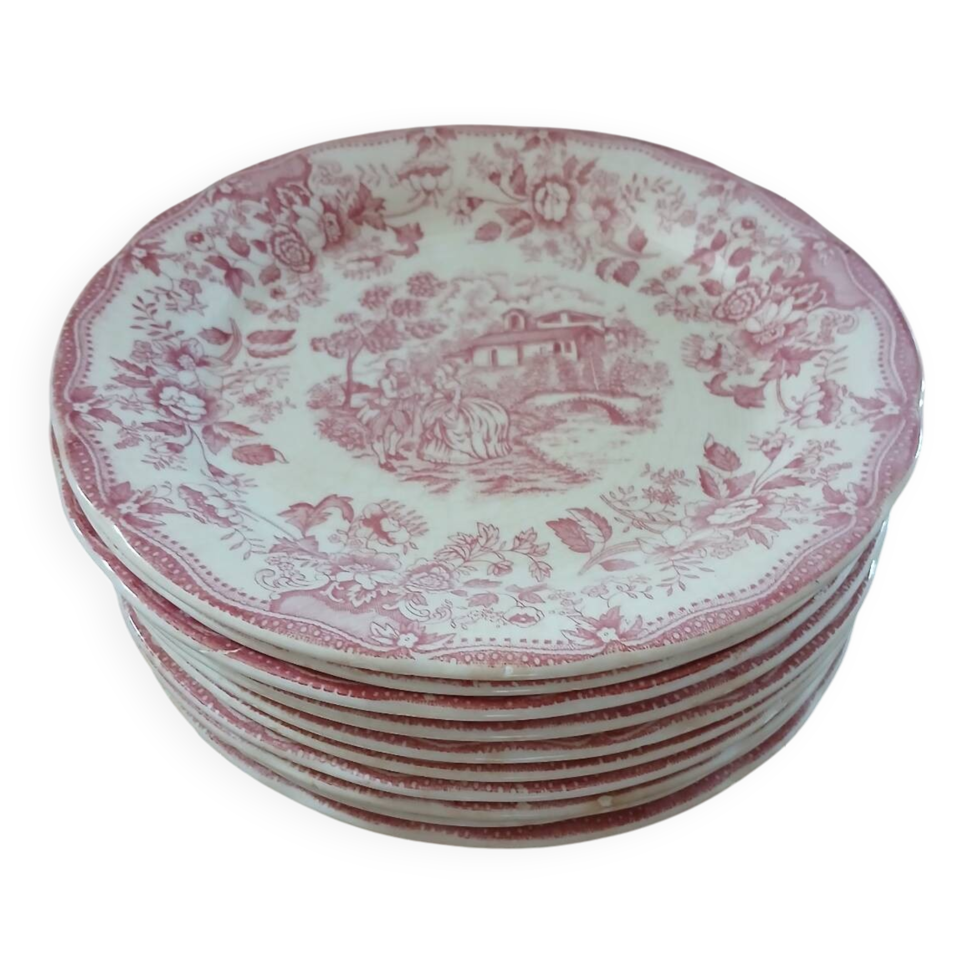 10 antique dinner plates