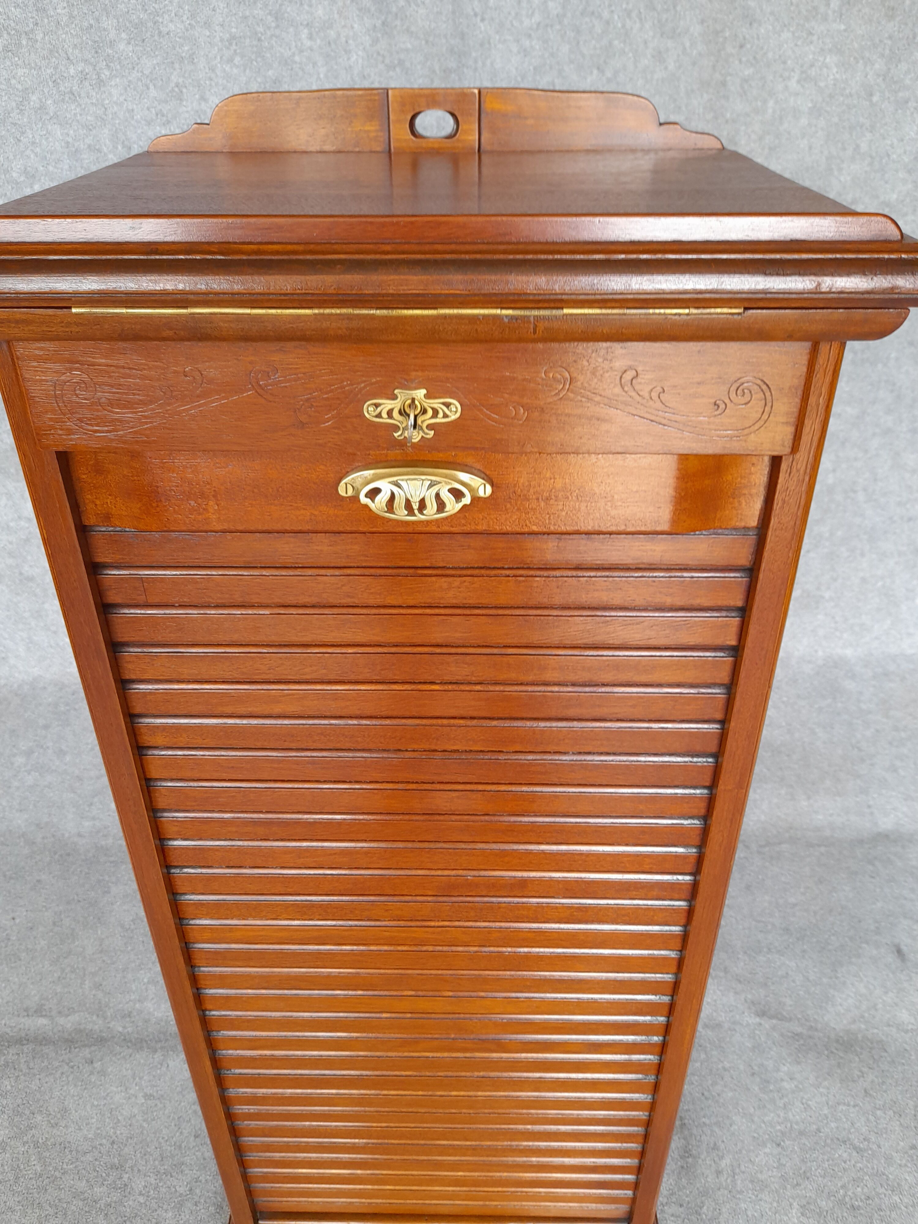 Filing cabinet with curtain and art nouveau desk