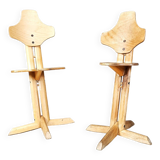 Paire de chaises ergonomiques en contreplaqué par Rybo, 1970