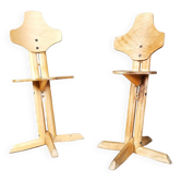 Pair of plywood ergonomical chairs by Rybo, 1970s