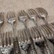 12 silver-plated metal cake forks with 4 prongs, Russian silversmith SFAM.