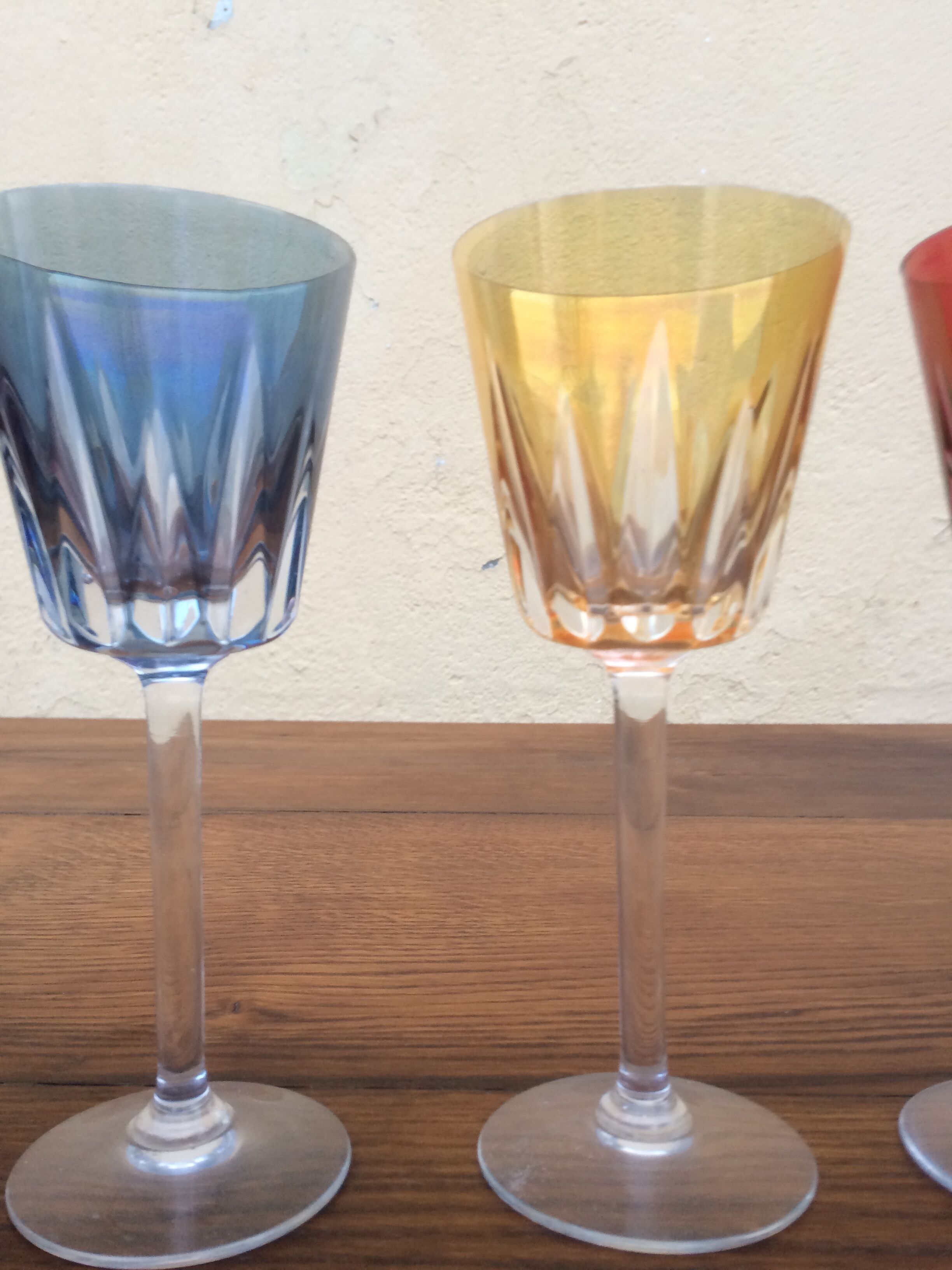 Colored wine glasses