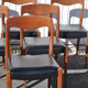 Lot of 6 scandinavian chairs in teak and skai 60