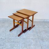 1960s teak nesting coffee table