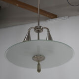 Art Deco Nickel-plated Chandelier, 1920s