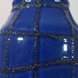 Vintage ceramic vase in fat lava style, Memphis spider web.