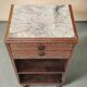 Art Deco Side Table in Walnut and Marble - 1930
