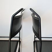 Paire de chaises acier métal perforé design années 80