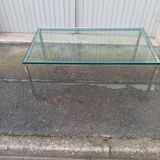 Vintage glass slab coffee table