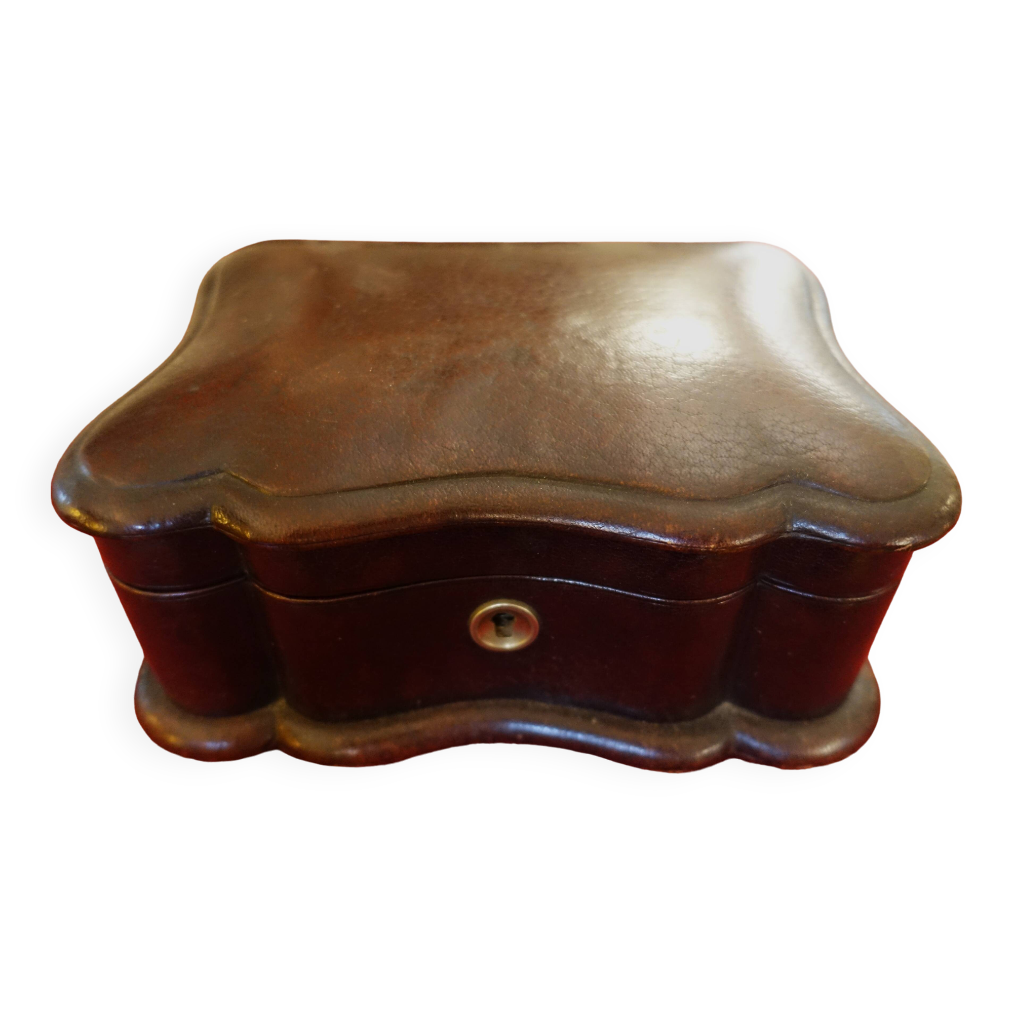 jewelry box / sewing quilted leather silk