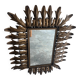 Brutalist sun mirror in wrought iron, 1960s