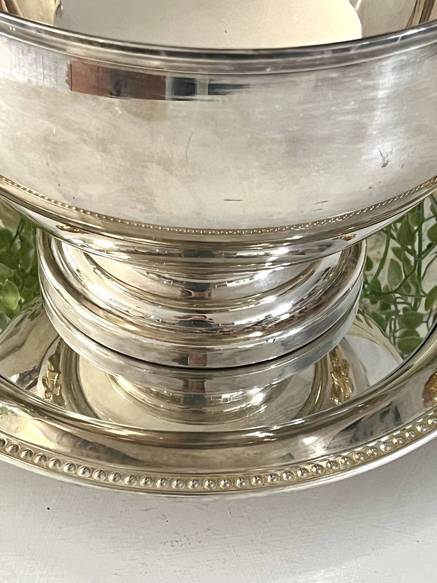 Silver Plated Grape Ice Bucket with Pedestal Tray, French ice bucket