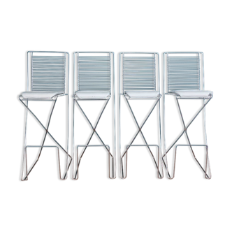 Set Kreuzschwinger bar stools by Till Behrens 1990s