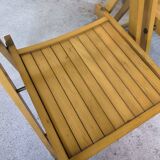 Pair of vintage folding wooden chairs