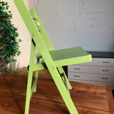 3 wooden folding chairs