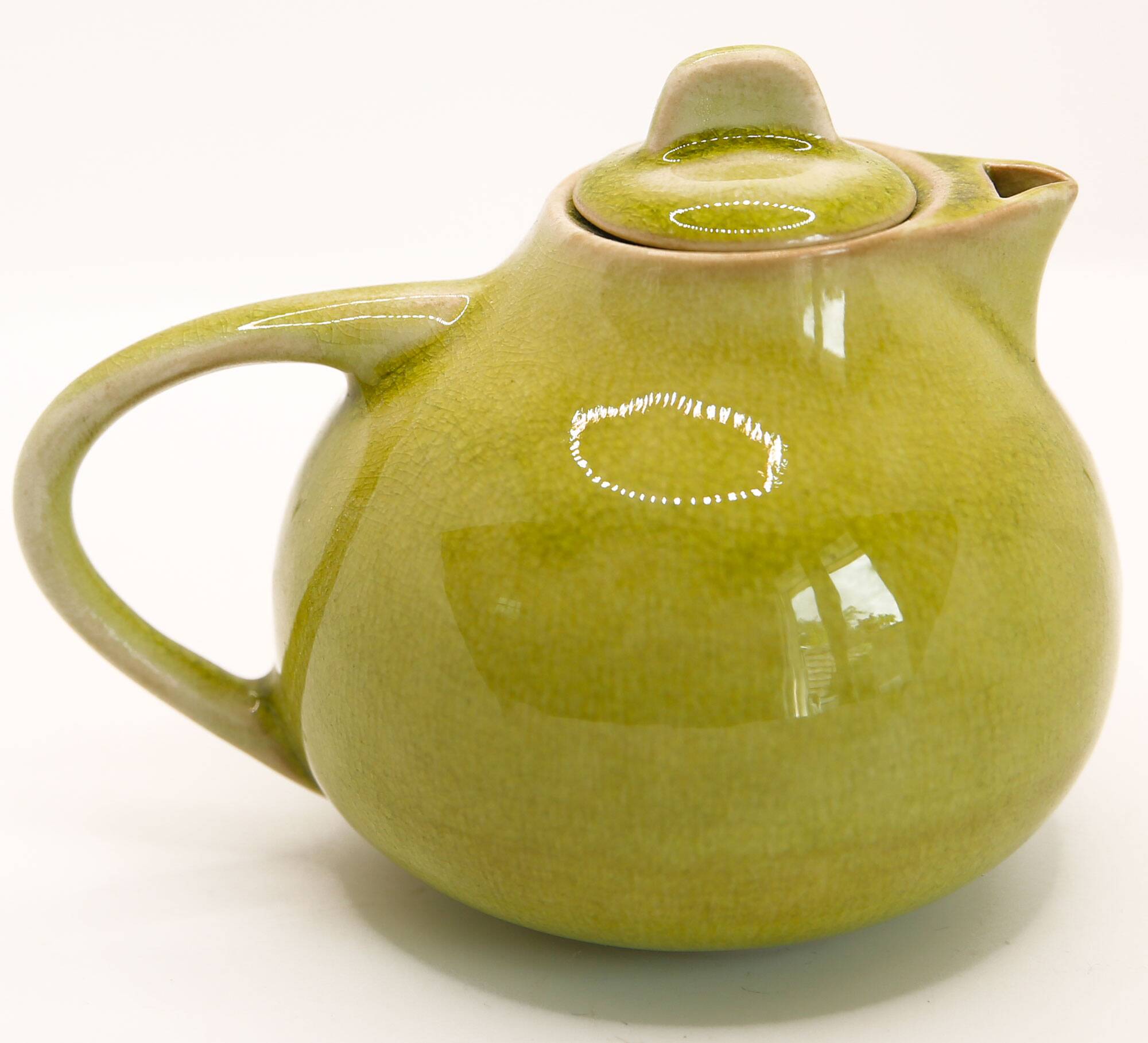 Artisanal lime green teapot Jars