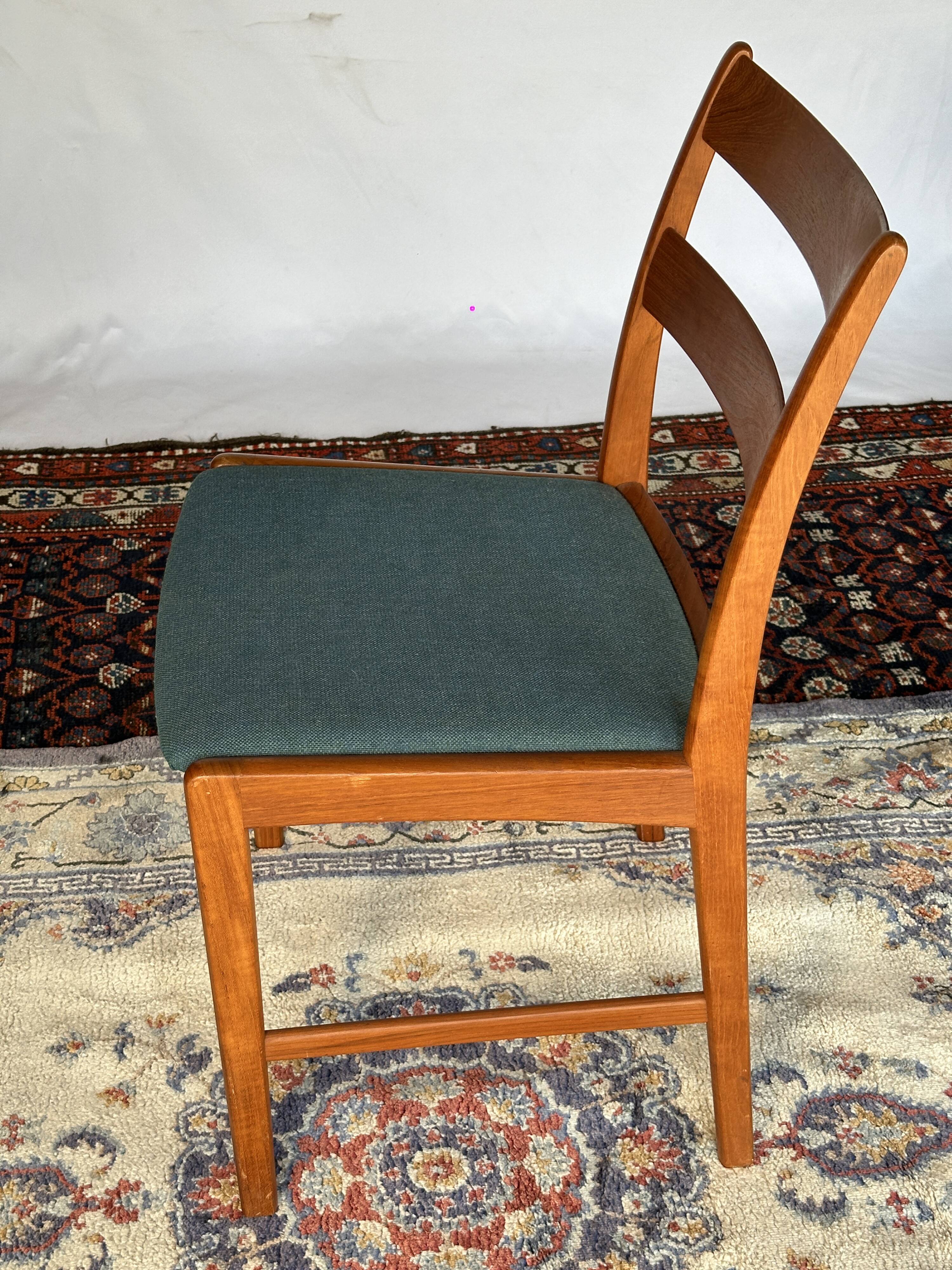 Set of 4 vintage Danish wood and wool chairs by Sax, Denmark 1960s