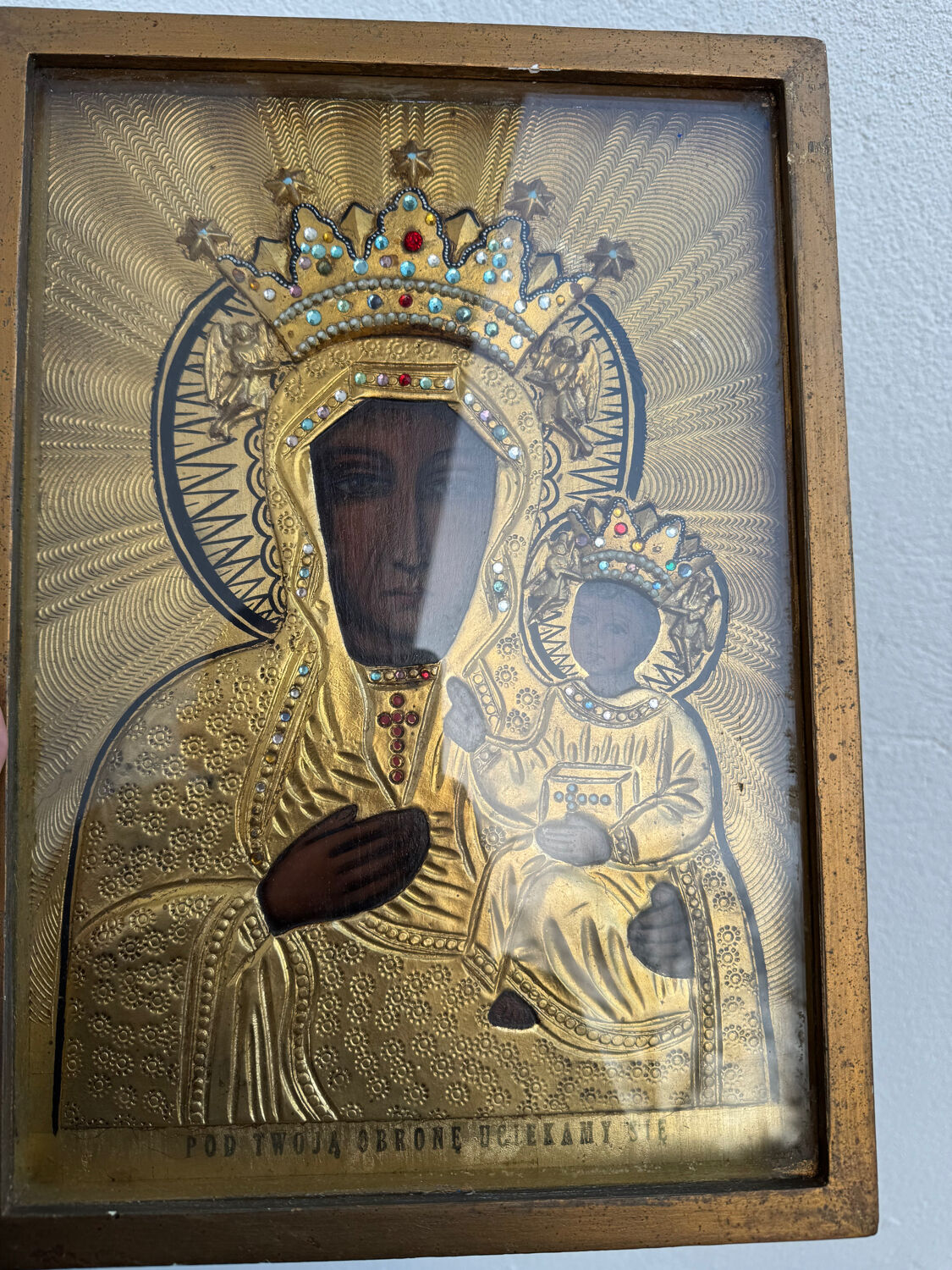 Painted icon and repoussé metal, Poland, early 20th century