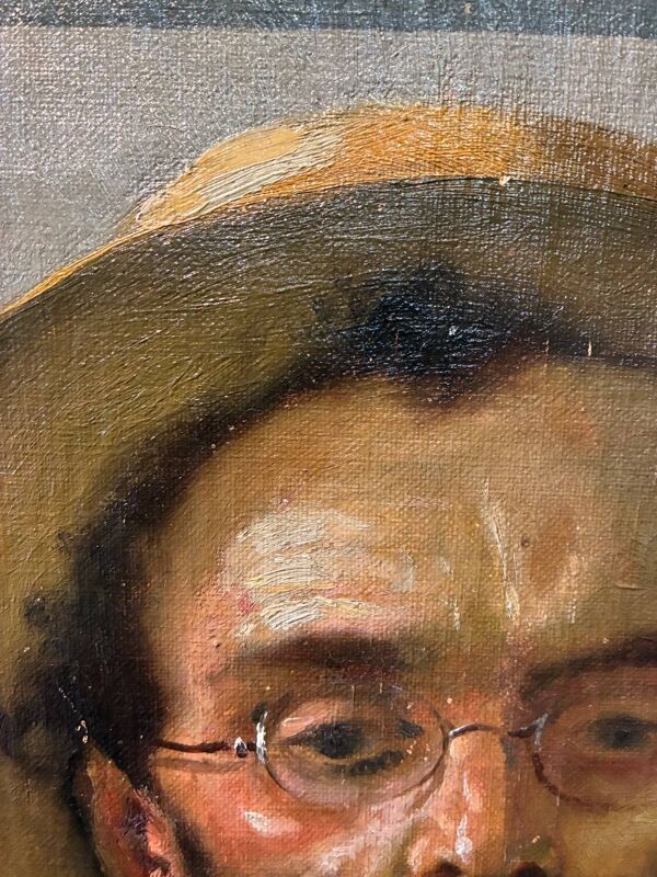 Portrait fumeur de pipe, XIXe