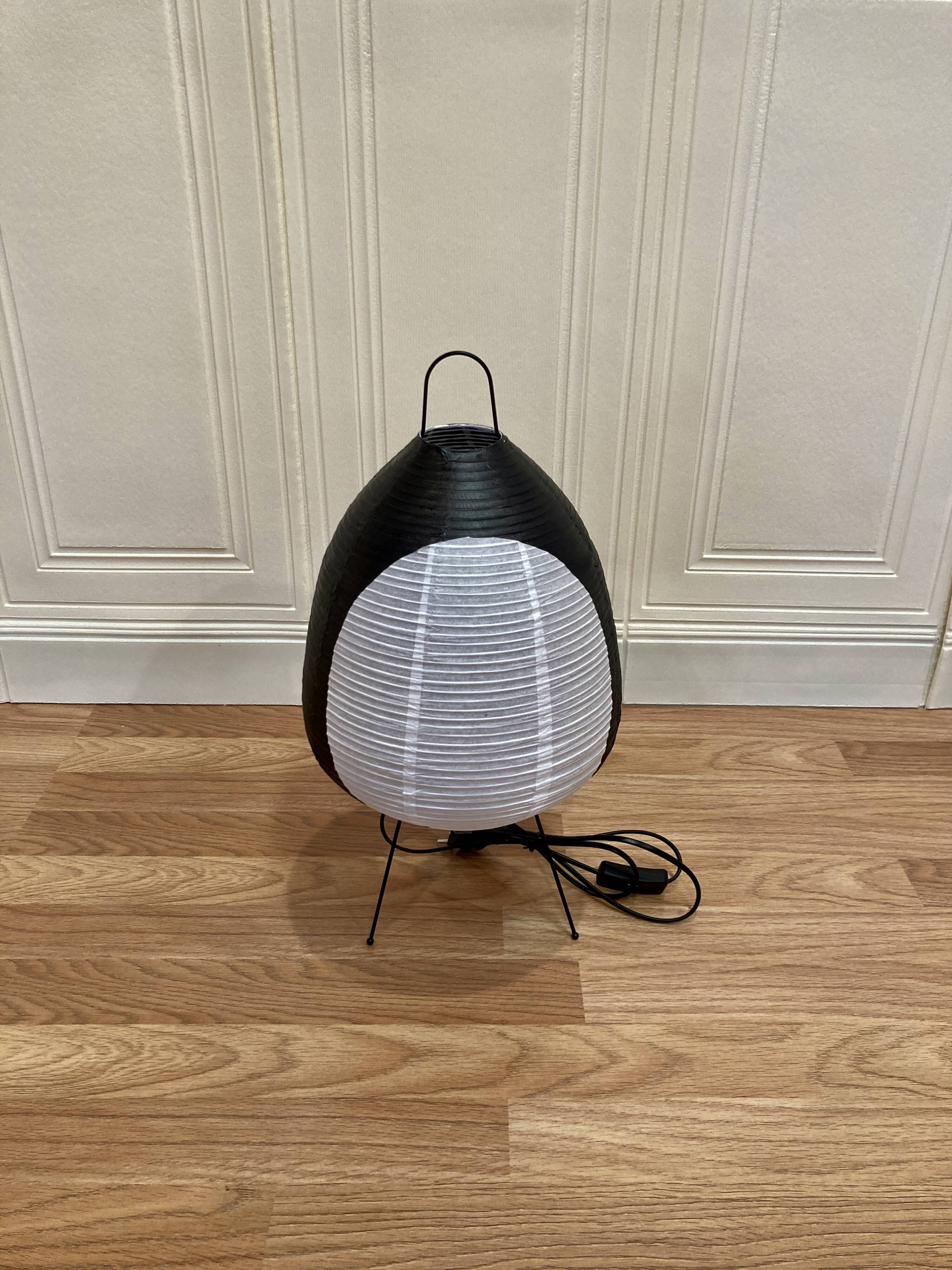 Black lamp "Paper and metal design".