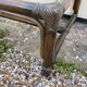 Rattan coffee table and vintage glass