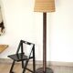 Wooden column floor lamp by Charles Dudouyt, 1940s