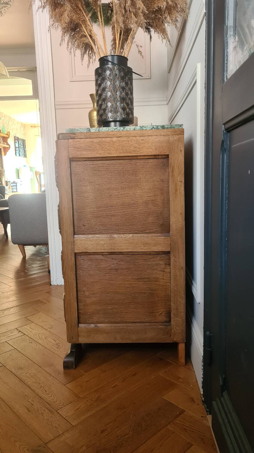 Art Deco oak chest of drawers