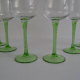 Set of six vintage stemmed glasses, 1960s.