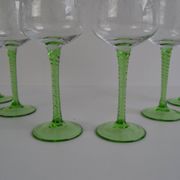 Set of six vintage stemmed glasses, 1960s.