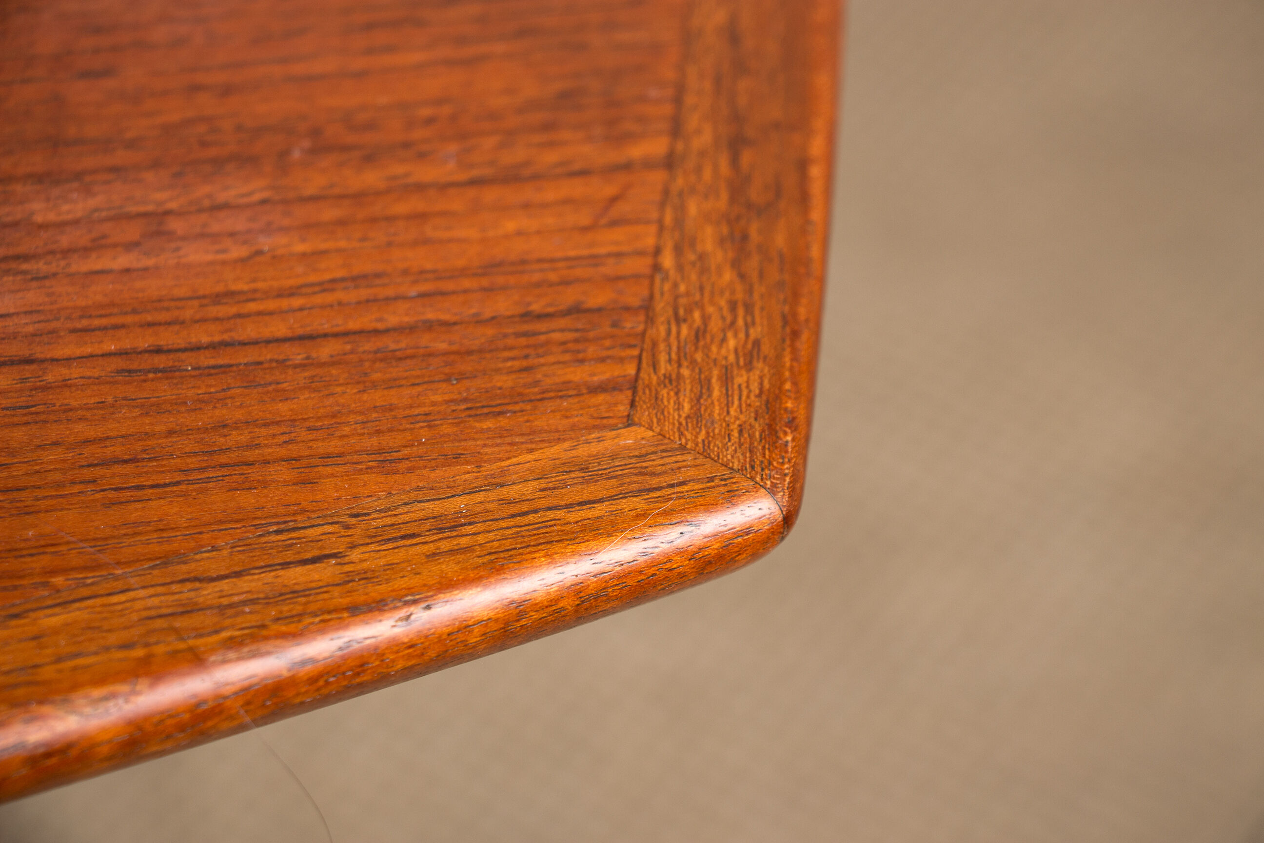 Expandable square teak dining table by Henry Walter Klein 1960