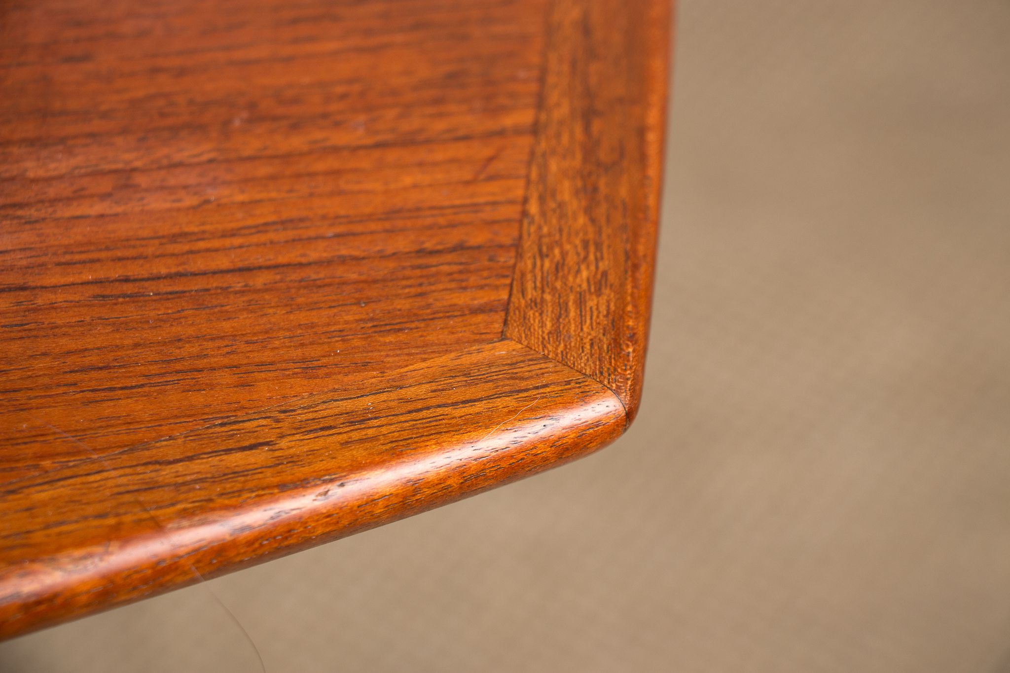 Expandable square teak dining table by Henry Walter Klein 1960