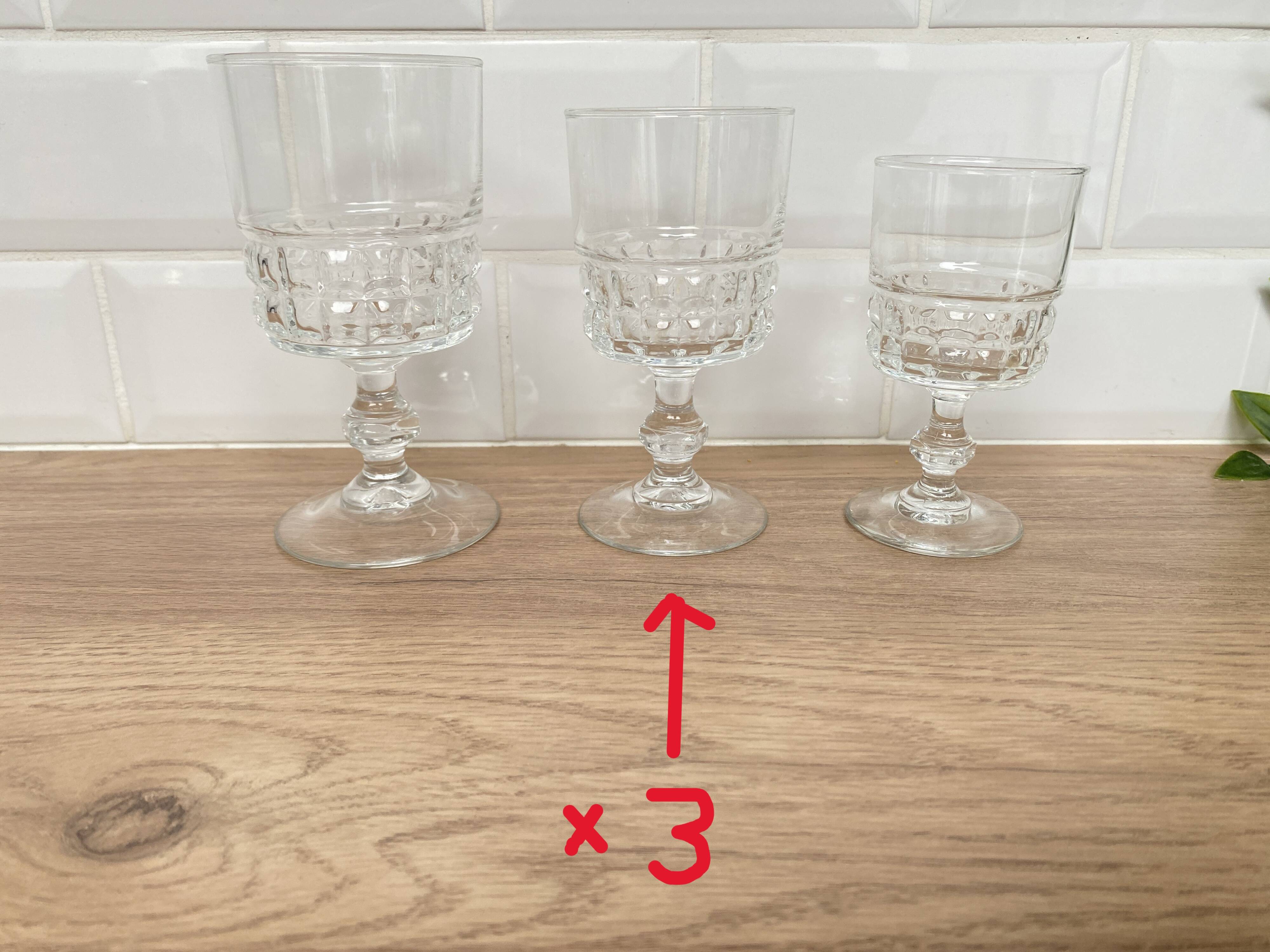 Set de 3 verres à vin rouge Luminarc Quadrille
