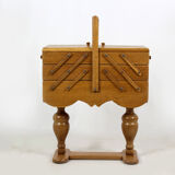 Vintage Oak Sewing Box, 1970s