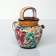 Cruche Pot Faïence - décor dragon - Motifs tourbillonnants et créatures fantastiques - Masse frères